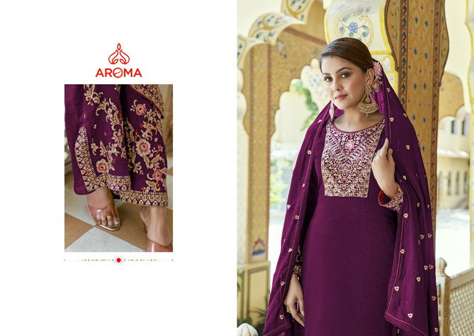 Leela By Aroma Premium Silk Embroidered Palazzo Readymade Suits Orders In India 